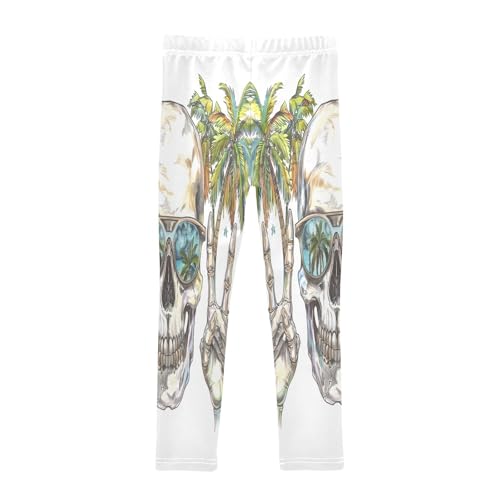 Bolaz Toddler Girls Leggings Printed Yoga Pants Leggings Skull Wearing Sunglasses for Kids2