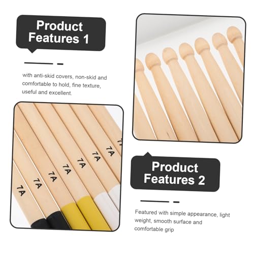 Baquetas SUPVOX de madera de arce antideslizantes, tamaño 7A, 4 pares, para adultos, baterías electrónicas y prácticas miniatura 4