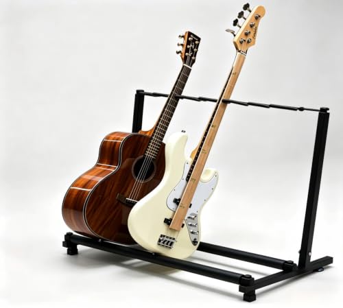 Wotlla Guitar Stand, Multi Guitar Rack with 7 Holders, Portable Foldable Display Rack for Banjo...
