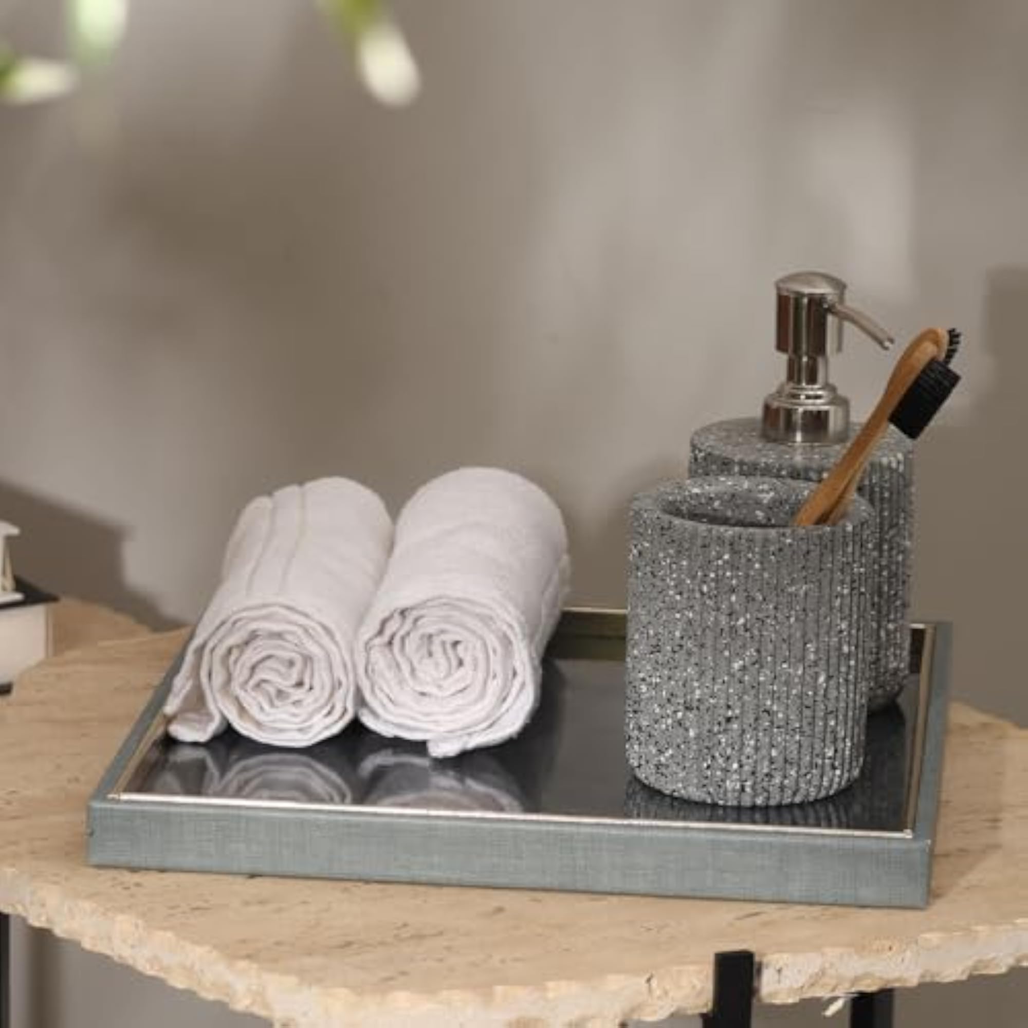 Glass Square Tray for Home Decor, Decorative Organiser