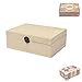 Hofumix Decorative Boxes Wooden Box Jewelry Box Vintage Wood Handmade Box Wooden Unfinished Storage Box with Lid,6.9x4.9x2.6in