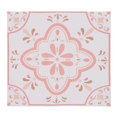 Pegatinas de azulejos con patrón rosa vintage, impermeables, de PVC, para decoración de muebles de cocina, baño, para aplicar con respaldo automático, juego de 10 unidades disponibles en 2 tamaños