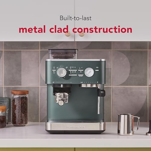 KitchenAid Semi Automatic Espresso Machine with Burr Grinder, 2.5L, Juniper, KES6551JP by KitchenAid - Used condition