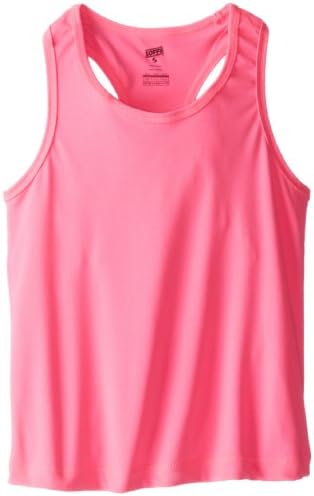 Soffe Girls' Big Dri Performance Racer Tank, Neon Pink, Large