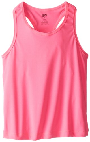 Soffe Girls' Big Dri Performance Racer Tank, Neon Pink, Large #TOP11