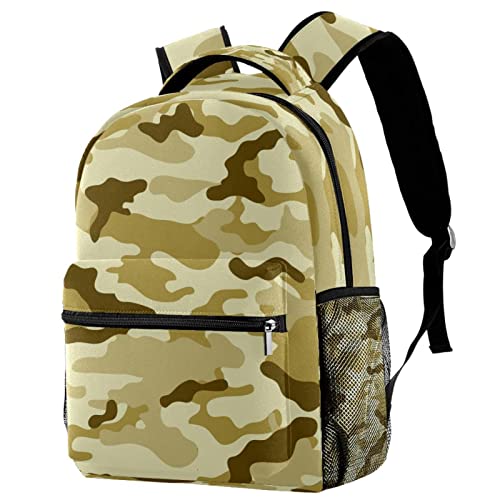 Sac à dos de voyage camouflage enfant ado grand volume avec poche gourde latérale