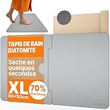 Dimensions 80x50cm – Tapis de Bain Puzzle, Modulable et Absorbant ! Ce grand tapis de bain en pierre XL absorbant est composé de deux parties qui s'assemblent comme un puzzle pour s'adapter parfaitement à votre douche ou baignoire. Il absorbe efficacement l’eau dès que vous en sortez, gardant vos sols toujours secs et votre salle de bain élégante et sécurisée.