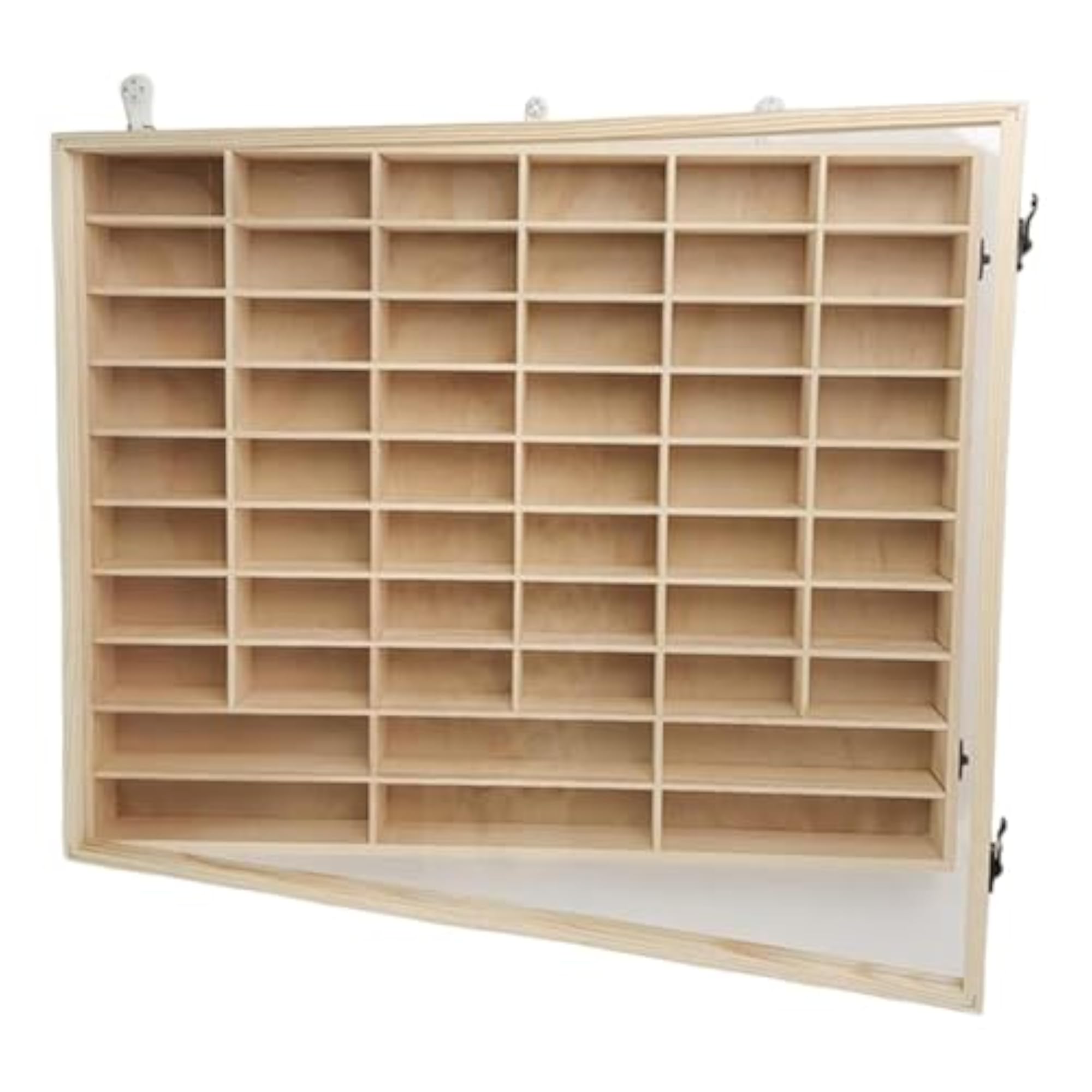 Wooden Toy Car Display Case, 54 Grids Multifunctional Shelf