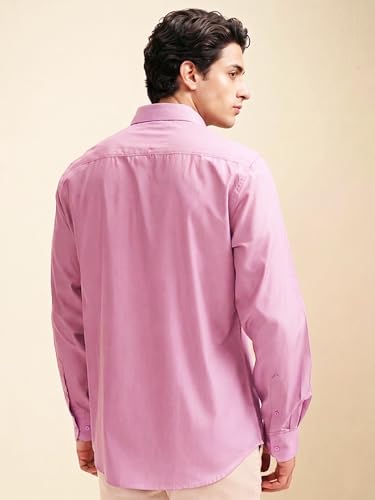 Image of Cozytton Men's Pure Cotton Solid Stylish Casual & Formal Wear Shirt | Stylish Regular Fit Full Sleeve Comfortable Office Party Trendy Shirt - Multi Color