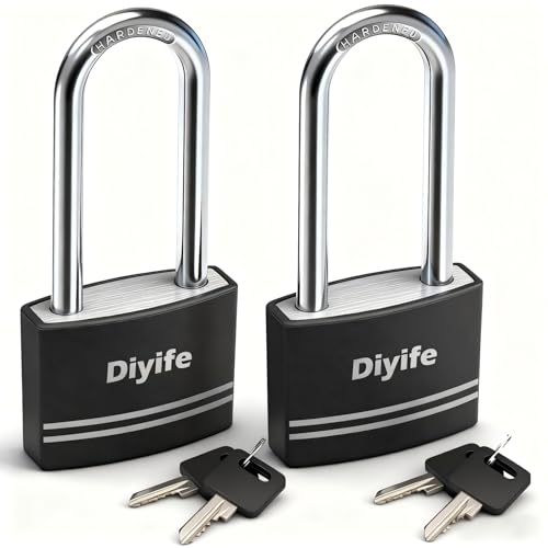 Diyife Padlock with Key, [2 Pack] [Waterproof] Lock...