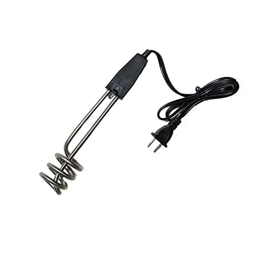HEATIAC 1500 Watt 110V Black Travel Immersion Heater with On/Off Switch, Great for Boiling Drinking Water Hot Chocolate Coffee Tea | Portable Boiler Kit with Stainless-Steel Heating Element Coil