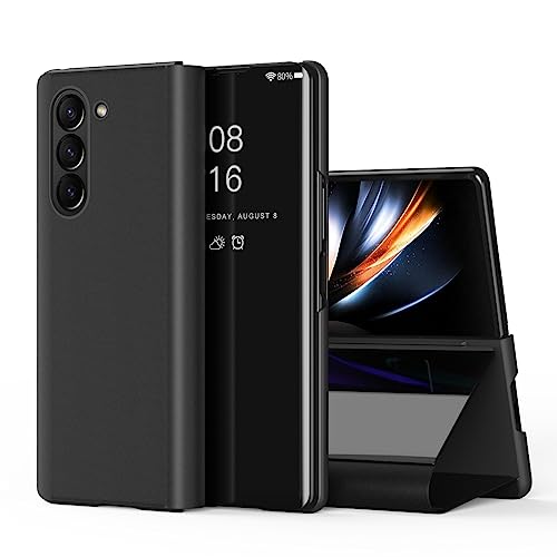 Coque Samsung Z Fold 7 5G transparente rigide avec béquille et miroir Lemaxelers