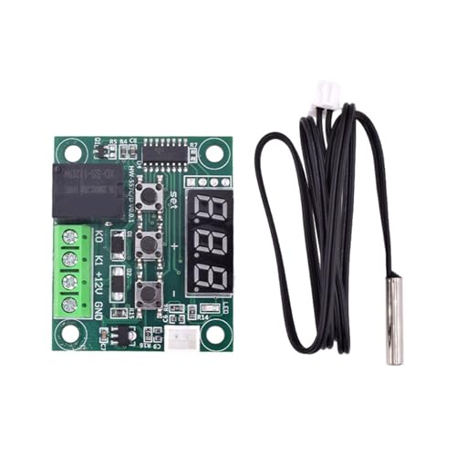 Módulo de termostato DC12V W1209 con pantalla LED para una regulación precisa de la temperatura de -55 a 120 °C. Controlador de salida de relés