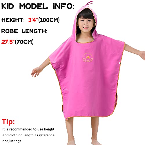 Hiturbo Kids Bath Towels: Microfiber Changing Robe - Quick Dry Surf Poncho - Absorbent Hooded Beach Towel - Soft Swim Cover Up (Purple) #TOP4