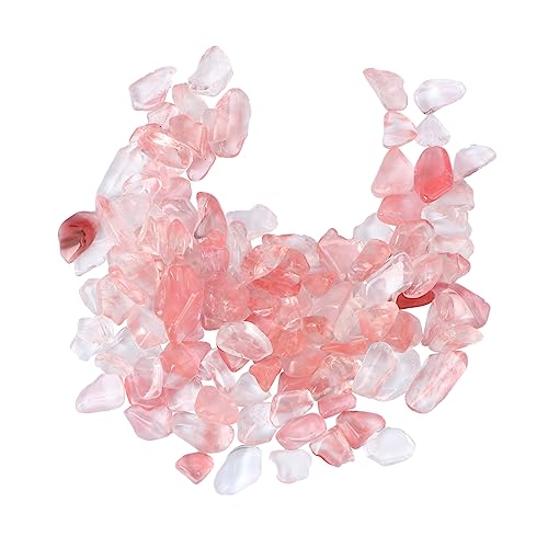 Ipetboom Fish Tank Gravel Natural Pink Crystal Stone Degaussing Decorative Aquarium Pebbles Sturdy Reusable Small Stones for Planter Yard Pathway Craft (100g 5-7mm)