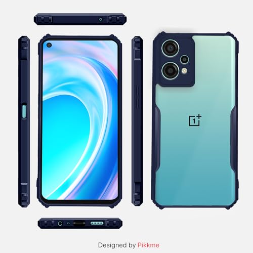 Image of Outlouders Back Cover for OnePlus Nord Ce 2 Lite 5G | Ultra Hybrid Transparent | Full Camera Protection | Raised Edge | Crystal Clear Bumper Case (Blue)