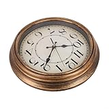 Élégante et durable : fabriquée avec une finition bronze antique et pour un matériau plastique durable, cette horloge murale de 30,5 cm offre une performance durable et résistante. Pour une utilisation en intérieur ou en extérieur