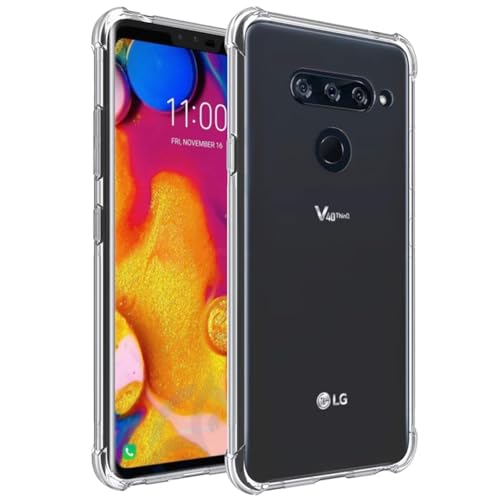 Yerebel Case for LG V40 Case, V40 ThinQ Case LMV405QA7 LM-V405QA7 Cute Case, Clear Flexible Bumper TPU Soft Rubber Silicone Cover Phone Case for LG V40 ThinQ Crystal Clear