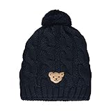 Steiff Jungen mit süßer Teddybärapplikation Mütze, Navy, 049