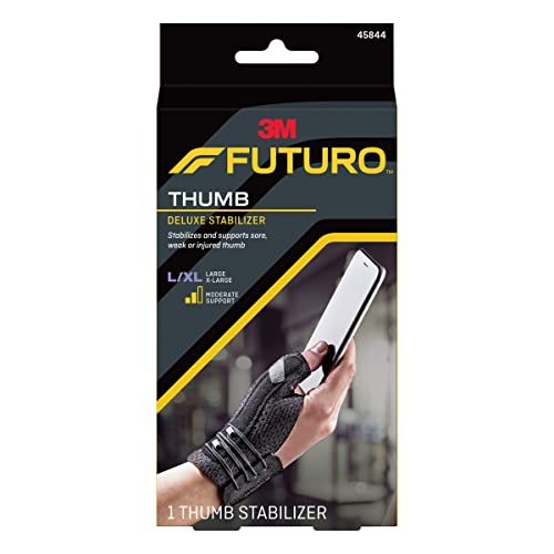 🛒 Crazy Deals FUTURO-19854 Deluxe Thumb Stabilizer, Ideal for Everyday Activities, Texting, Gaming, Breathable, Large/X-Large - Black Flash Deals - 60% OFF FUTURO-19854 Deluxe Thumb Stabilizer, Ideal for Everyday Activities, Texting, Gaming, Breathable, Large/X-Large - Black