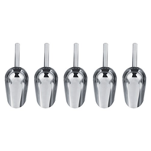 GLOGLOW 5 x Sweet Scoops/ 5 x Ice Tongs Wedding Candy Buffet Bar Home Kitchen Stainless Steel Set New Utilit Perfect as Dry Goods Tongs Candy Scoops(5*Scoop)