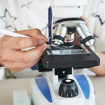 AmScope M158C-2L Cordless Compound Monocular Microscope, WF10x and WF25x Eyepieces, 40x-1000x Magnification, Upper and Lower LED Illumination with Rheostat, Brightfield, Single-Lens Condenser, Coaxial Coarse and Fine Focus, Plain Stage, 110V or Battery-Powered