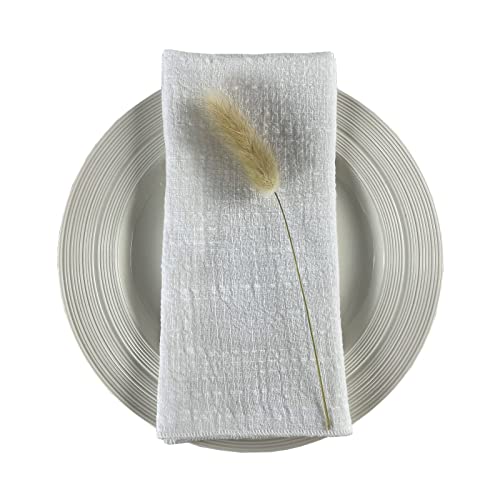 Ehldekol Thick Gauze Cloth Napkins 6 Pack 16X16 Inches 100% Natural Soft Cotton Weddings Decorative Parties Family Everyday Use Bulk Linen Dinner Napkins (White, 6 Pack) #TOP4