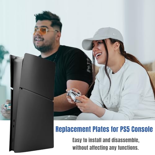 Image of Slim Digital Edition Cover Plates for New PS5 Slim Console, Shell Panels Compatible with New PlayStation 5 Slim Accessories Protective Replacement Faceplate (Black)
