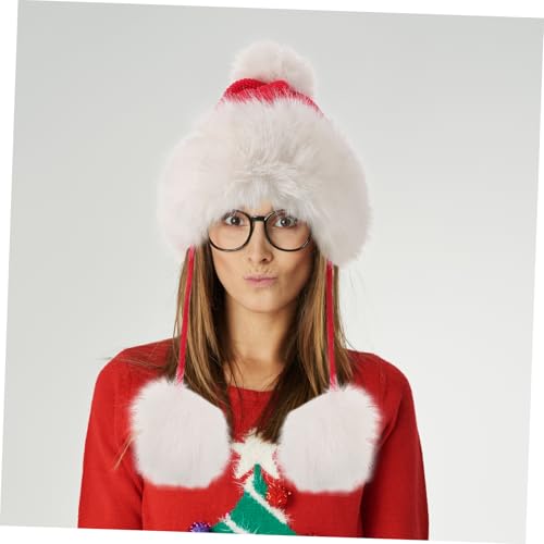 Gorro con orejeras de invierno punto acogedor pompón mujer 5