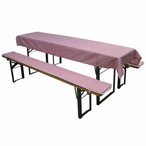 Siena Garden Lot de 3 Coussins pour Ensemble de chapiteau Rouge/Blanc Housse en 35% coton/65% Polyester Motif 002 Rouge/Blanc