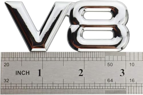 Image of 1Pc 3D V8 Premium Car Side Rear Trunk Emblem Alloy V8 Engine Badge Decals Nameplate fits Cars Trucks SUV (Chrome)