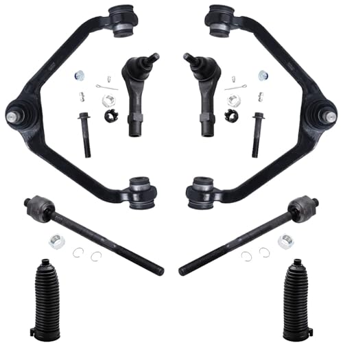 Image of Detroit Axle - Front Upper Control Arms + Inner Outer Tie Rods + Boots Replacement for Ford Explorer Ranger Mazda B2500 B3000 B4000 Mountaineer (1-Piece Design Only) - 8pc Set