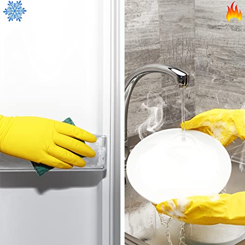 Homidek 3 Pairs Reusable Rubber Gloves For Dishwashing Cleaning,Latex Dish Washing Gloves With Flocked Cotton Liner, Water Resistant Household Gloves For Kitchen Bathroom #TOP5