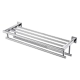 METALL STUKRTUR: Der Bad Handtuchhalter und die Schrauben bestehen aus hochwertigem SUS304 Edelstahl, um Haltbarkeit und Lebensdauer zu gewährleisten, korrosionsbeständig und rostfrei, nicht viel Wartung benötigt, geeignet für feuchte Plätze, wie Dusche, Küche und Badezimmer.