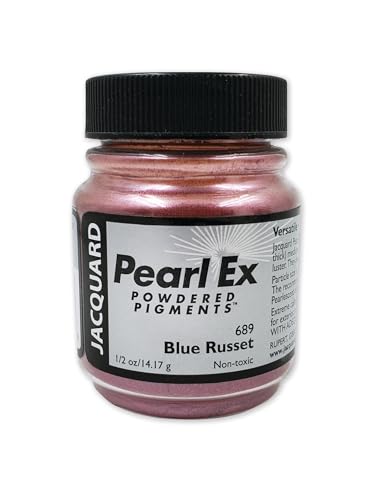 Jacquard Pearl Ex Pigment Powder 0.5 oz Blue Russet - Loose Mica Powder for Epoxy Resin, Watercolors, Calligraphy Ink & Clay - Epoxy Pigment Powder - Epoxy Resin Color