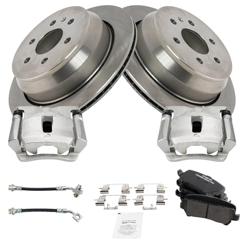 Image of TRQ Rear Brake Pad & Rotor Kit Ceramic Compatible with 2015-2019 Chevrolet Colorado GMC Canyon