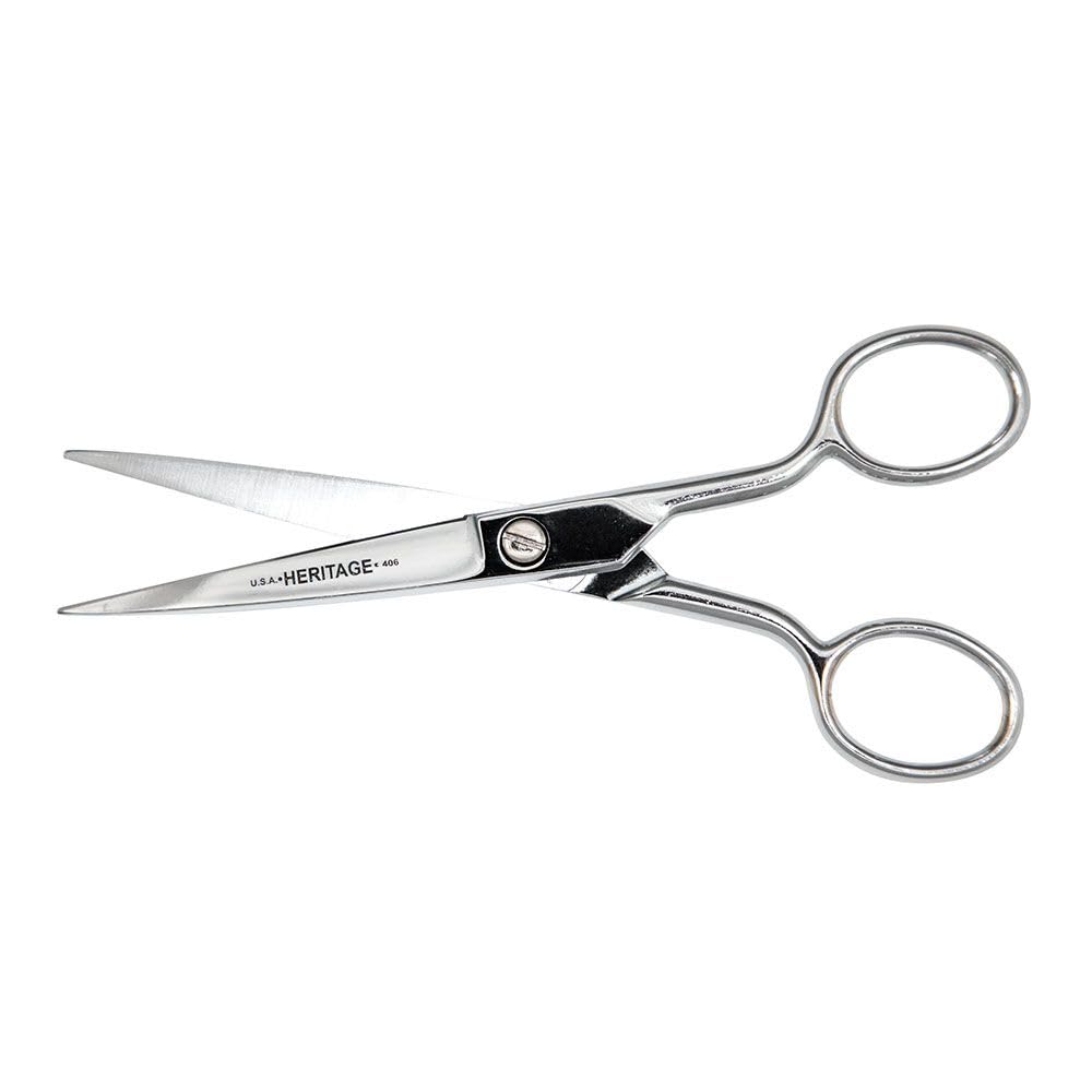 Klein Tools 406 Sharp Point Scissor, 6-Inch, Made in USA, Nickel - Image 2