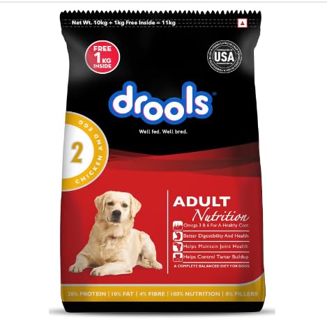 Drool Adult Dry Dog Food, Chicken and Egg Flavour, 11kg Pack (B0D9FSVPG4) Amazon Price History, Amazon Price Tracker