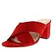 Viva Womens Open Toe Cut Out Mules Fashion Block Heel Sandal Cross Strap Heel