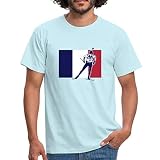 Spreadshirt® Biathlon Biathlète Drapeau Français T-Shirt Homme, XL, Ciel