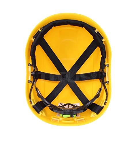Titus Helmet Lightweight Head Protection Hard Hat Adjustable Ratcheting (Yellow) #TOP1