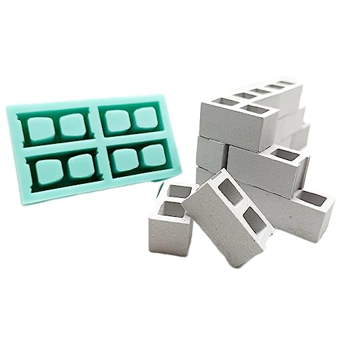 Natucraft 1:12 scale 4 cavities miniature cinder blocks mold