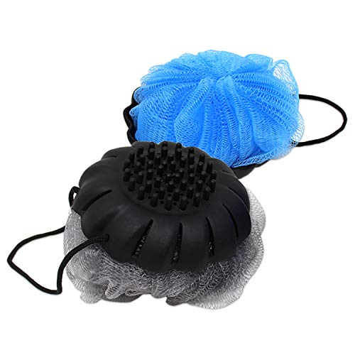 Men’s Body Bath Scrub Sponge & Massager | Shower Body Loofah with Scrubber (2 Pack)