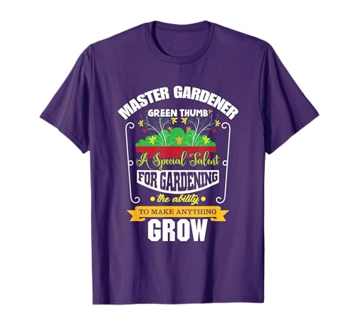 Master Gardener Green Thumb Plant Flower Grow T-Shirt