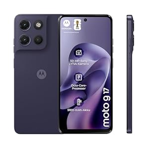 Motorola Moto g17 Smartphone (Kratzfestes 6,72"-FHD+-Display Corning Gorilla Glass 3, wasserabweisend, 50-MP-Kamera, 4/128 GB, 5100 mAh, TurboPower-Aufladen) Pantone Evening Blue, inkl. Schutzcover