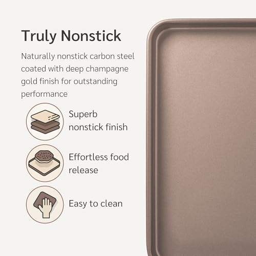 HAPPIELS Nonstick Non-Toxic 18-inch Half Baking Sheet 2-Pack | Premium Extra Thick Sheet Pan | Warp Resistant Large Cookie Sheet - Thumbnail 3