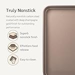 Nonstick 15x10 inch Baking Sheet Set of 2 | PFOA & BPA Free Non Toxic Carbon Steel 10x15 inches Cookie Sheets | Best Non stick Oven Cooking Pans & Jelly Roll Pan | Best Nontoxic Baking Trays - Image 3