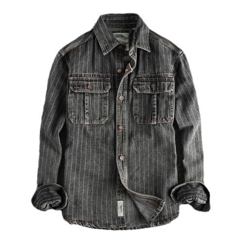 Chemise rétro Heritage manches longues coupe droite rayures homme