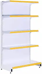 Gôndola Prateleira Supermercado 5 Níveis 40x30 New Plus 1,70m Ponta Amarelo - Sa Gôndolas