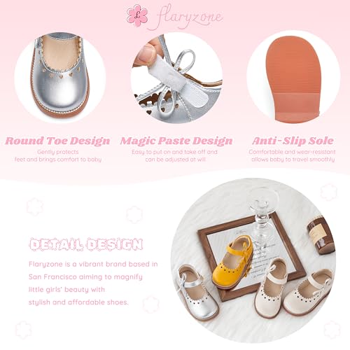 Image of Flaryzone Toddler Little Girl Mary Jane School Uniform Oxfords Flat Dress Shoes